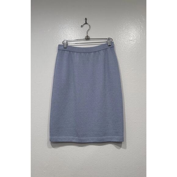St. John Collection Light Blue Pencil Skirt Women’s Size 2 Santana Knit Classic - Picture 1 of 6